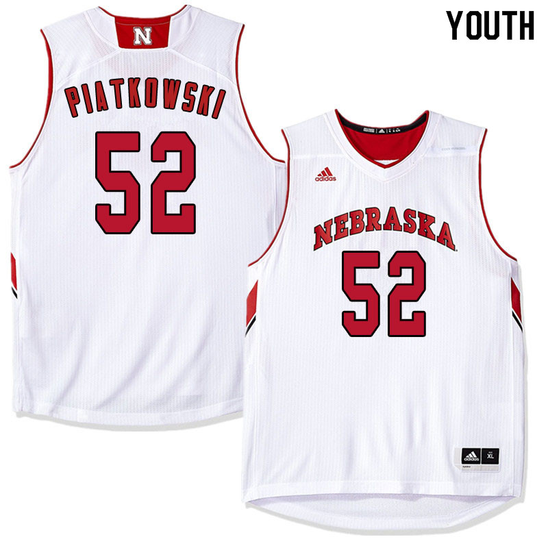 Youth Nebraska Cornhuskers #52 Eric Piatkowski College Basketball Jersyes Sale-White